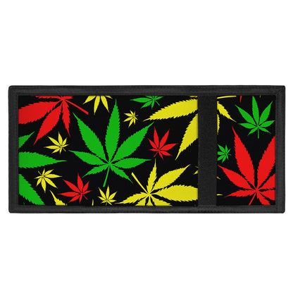 Hemp Leaves Reggae Pattern Print Trifold Wallet