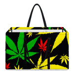 Hemp Leaves Reggae Pattern Print Utility Tote Bag