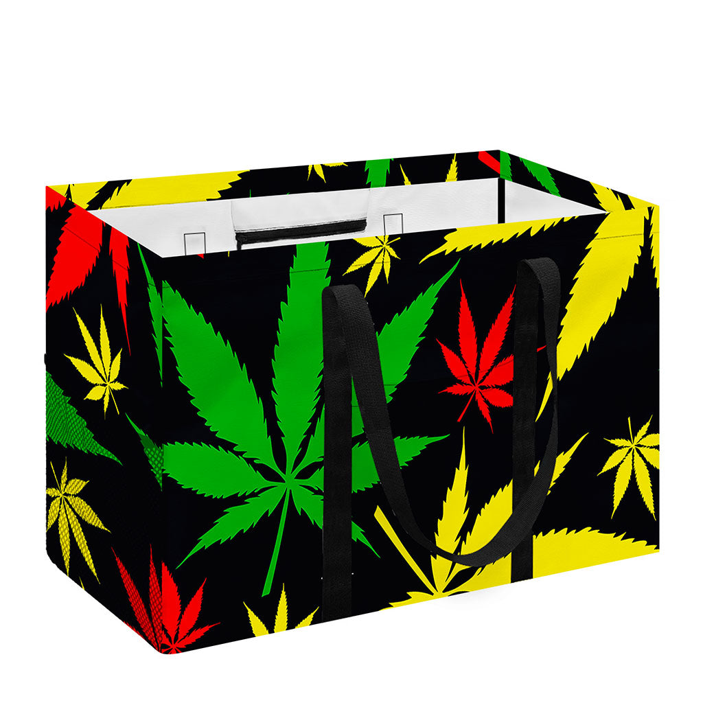 Hemp Leaves Reggae Pattern Print Utility Tote Bag