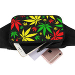 Hemp Leaves Reggae Pattern Print Waist Bag