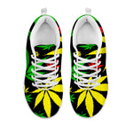 Hemp Leaves Reggae Pattern Print White Running Shoes