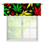Hemp Leaves Reggae Pattern Print Window Valance