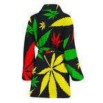 Hemp Leaves Reggae Pattern Print Women's Bathrobe