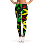 Hemp Leaves Reggae Pattern Print Women's Leggings