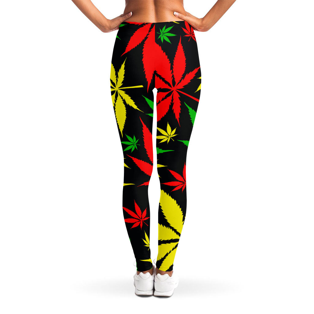 Hemp Leaves Reggae Pattern Print Women's Leggings