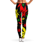 Hemp Leaves Reggae Pattern Print Women's Leggings