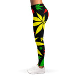 Hemp Leaves Reggae Pattern Print Women's Leggings