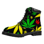 Hemp Leaves Reggae Pattern Print Work Boots