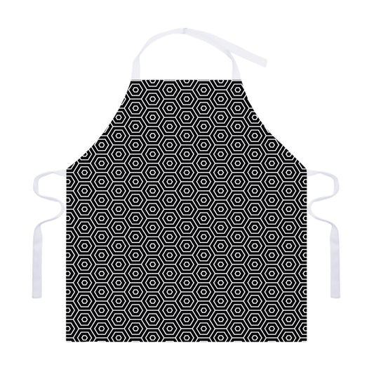 Hexagon Geometric Pattern Print Adjustable Apron