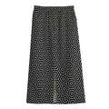 Hexagon Geometric Pattern Print Cotton Front Slit Maxi Skirt