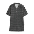 Hexagon Geometric Pattern Print Cotton Hawaiian Shirt