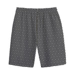 Hexagon Geometric Pattern Print Cotton Shorts