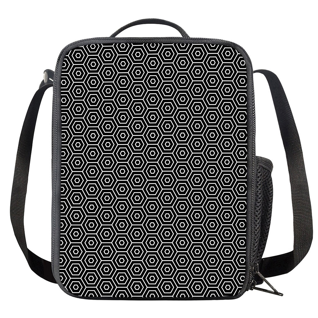 Hexagon Geometric Pattern Print Crossbody Lunch Bag