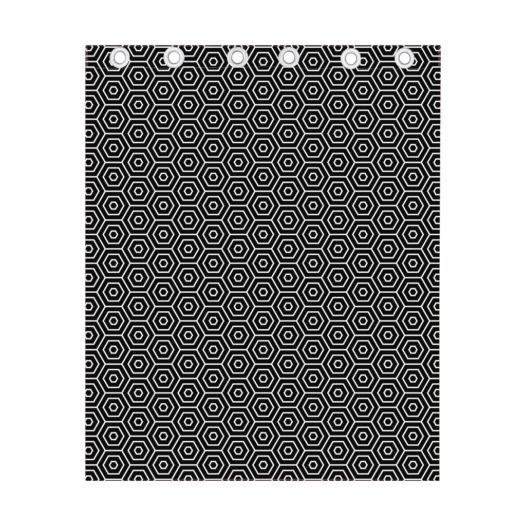 Hexagon Geometric Pattern Print Curtain