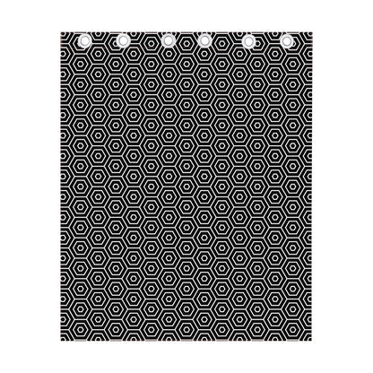 Hexagon Geometric Pattern Print Curtain