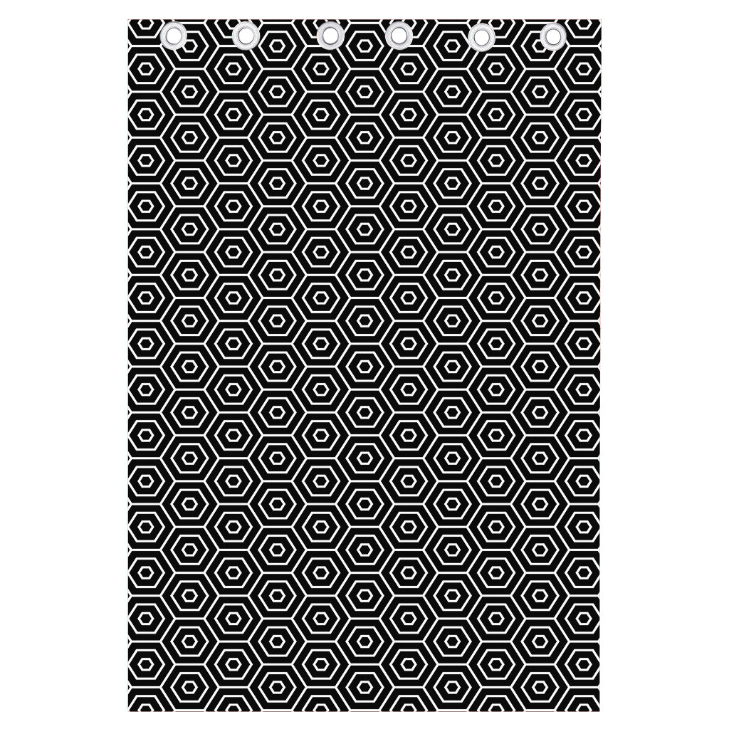 Hexagon Geometric Pattern Print Curtain