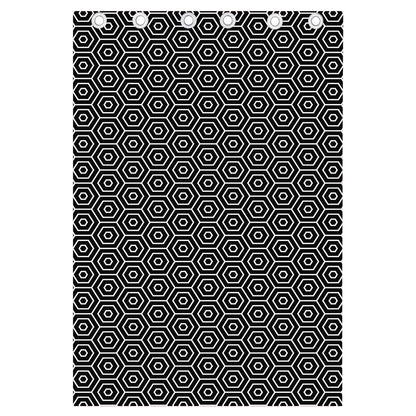 Hexagon Geometric Pattern Print Curtain