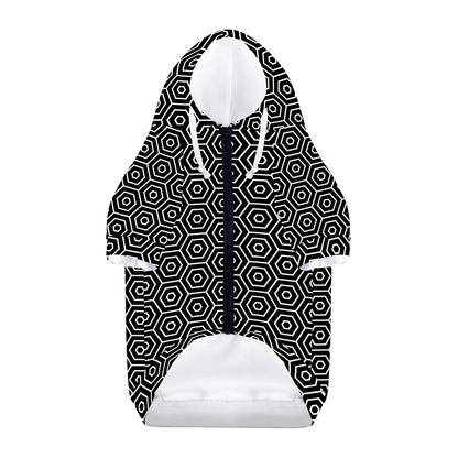 Hexagon Geometric Pattern Print Dog Zip Up Hoodie