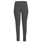 Hexagon Geometric Pattern Print High-Waisted Pocket Leggings