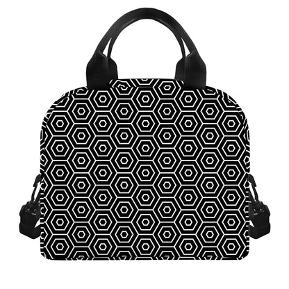 Hexagon Geometric Pattern Print Insulated Lunch Bag