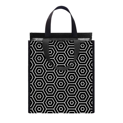 Hexagon Geometric Pattern Print Insulated Lunch Tote