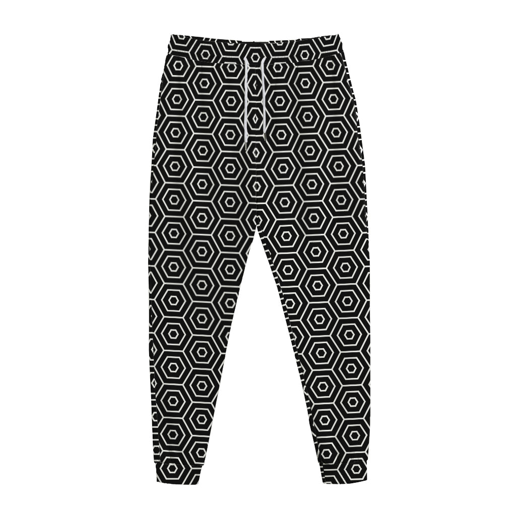 Hexagon Geometric Pattern Print Jogger Pants