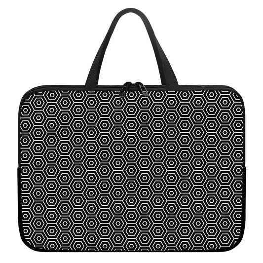 Hexagon Geometric Pattern Print Laptop Sleeve With Handle