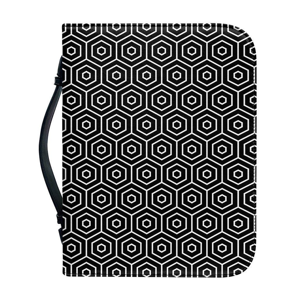 Hexagon Geometric Pattern Print Leather Bible Cover