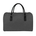 Hexagon Geometric Pattern Print Leather Duffel Bag