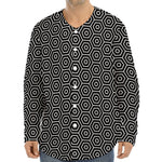 Hexagon Geometric Pattern Print Long Sleeve Baseball Jersey