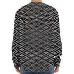 Hexagon Geometric Pattern Print Long Sleeve Baseball Jersey