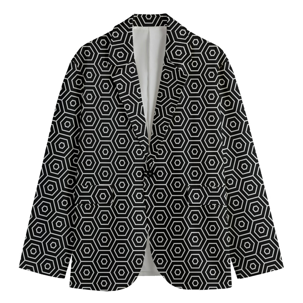 Hexagon Geometric Pattern Print Men's Blazer