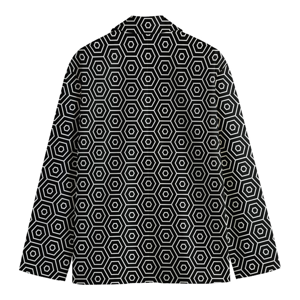 Hexagon Geometric Pattern Print Men's Blazer
