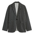 Hexagon Geometric Pattern Print Men's Cotton Blazer