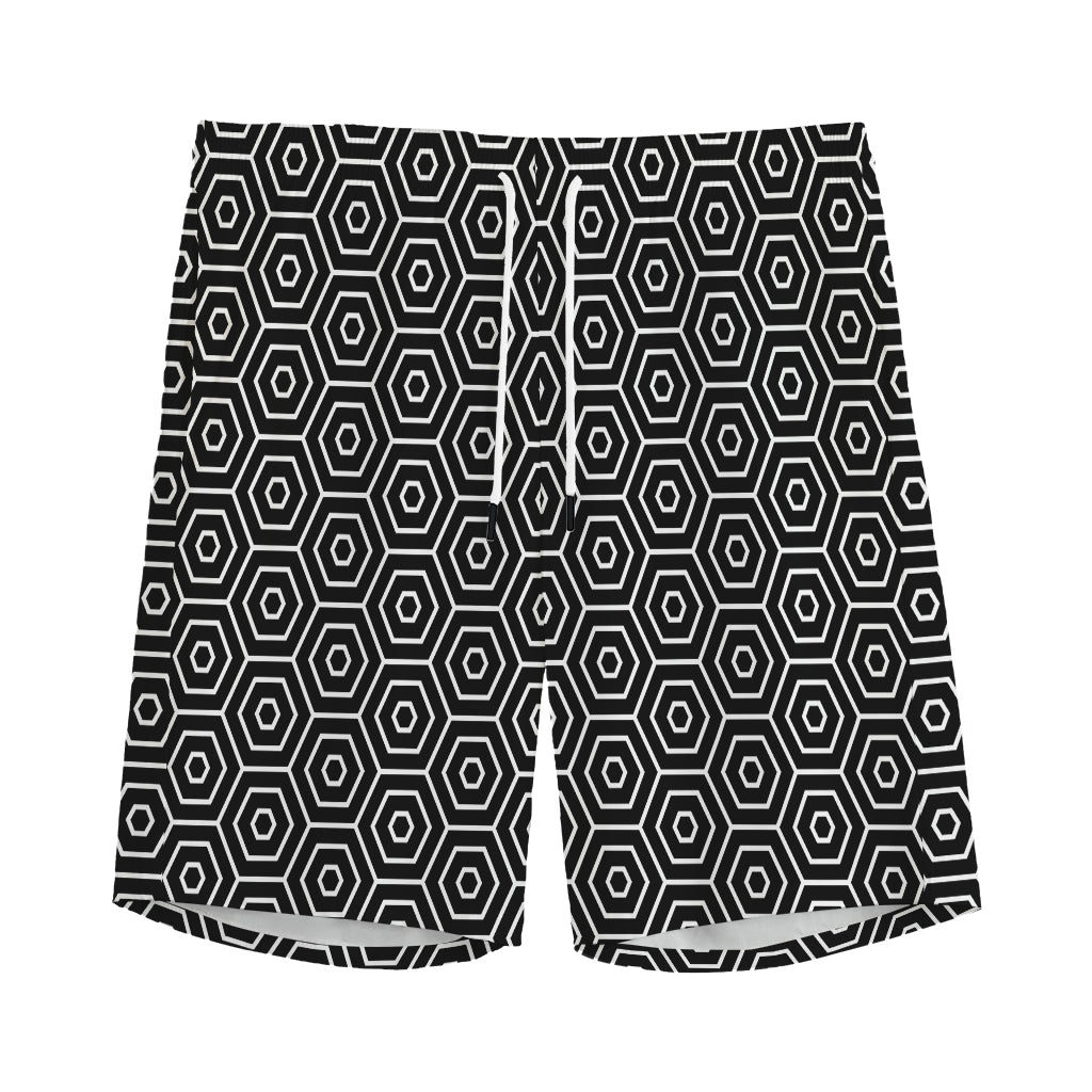 Hexagon Geometric Pattern Print Men's Sports Shorts