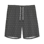 Hexagon Geometric Pattern Print Men's Sports Shorts