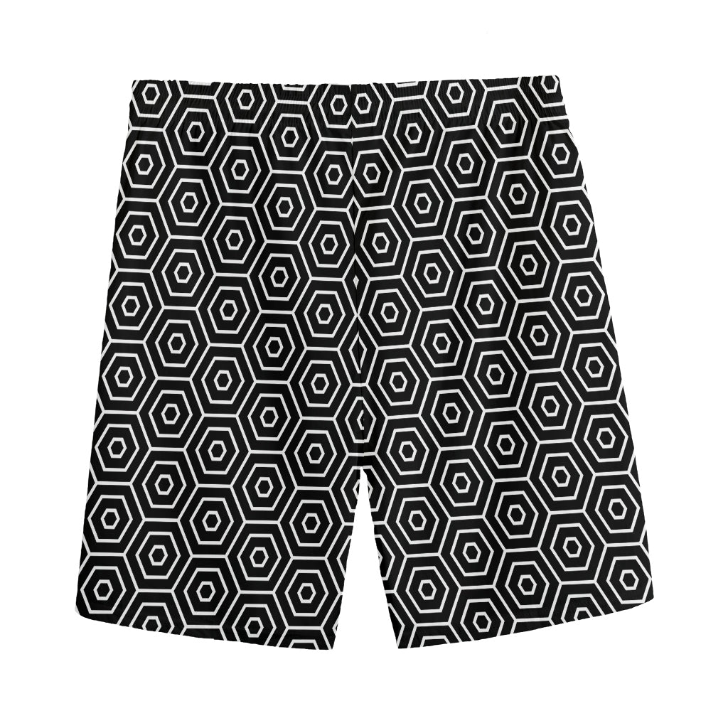 Hexagon Geometric Pattern Print Men's Sports Shorts