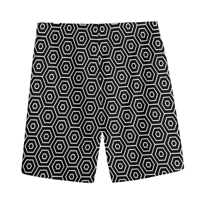 Hexagon Geometric Pattern Print Men's Sports Shorts