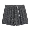 Hexagon Geometric Pattern Print Mesh Shorts
