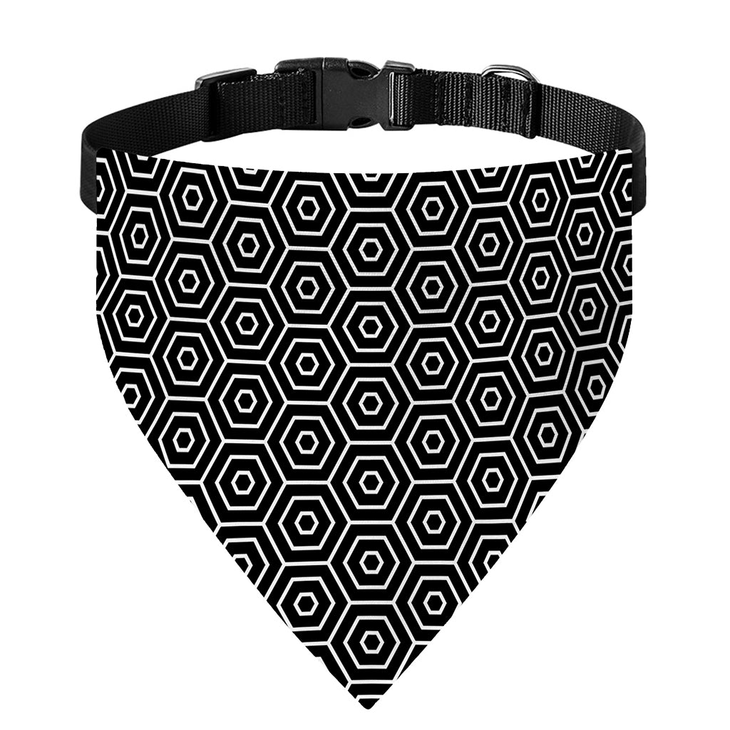 Hexagon Geometric Pattern Print Over The Collar Dog Bandana
