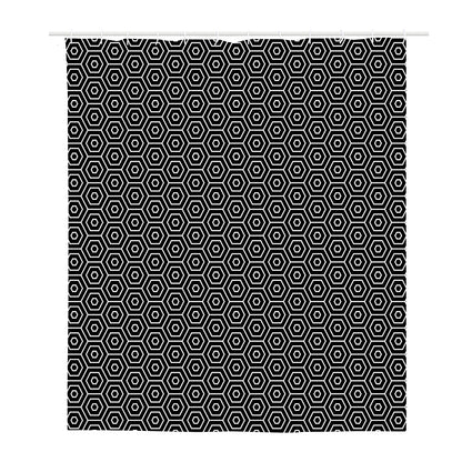 Hexagon Geometric Pattern Print Polyester Shower Curtain