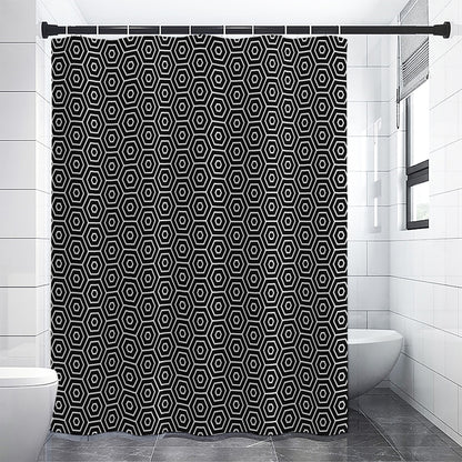 Hexagon Geometric Pattern Print Premium Shower Curtain