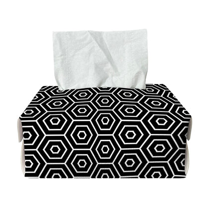 Hexagon Geometric Pattern Print Rectangle Tissue Box Cover