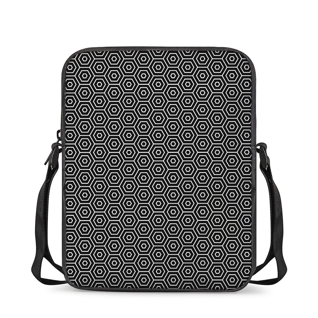 Hexagon Geometric Pattern Print Rectangular Crossbody Bag