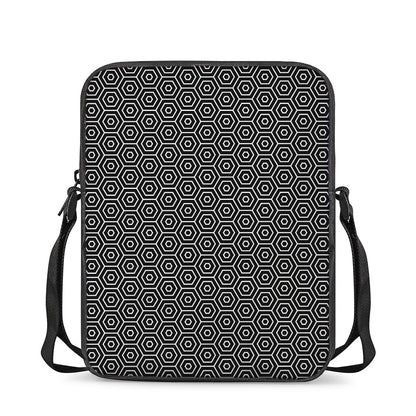 Hexagon Geometric Pattern Print Rectangular Crossbody Bag