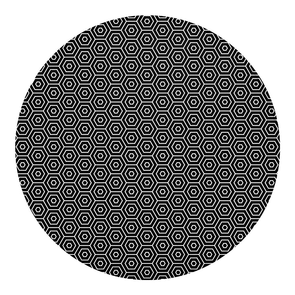 Hexagon Geometric Pattern Print Round Blanket