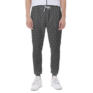 Hexagon Geometric Pattern Print Scuba Joggers