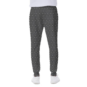 Hexagon Geometric Pattern Print Scuba Joggers