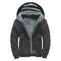 Hexagon Geometric Pattern Print Sherpa Lined Zip Up Hoodie