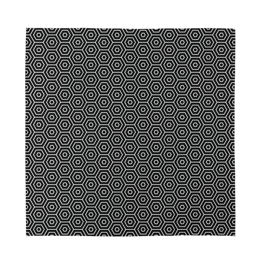 Hexagon Geometric Pattern Print Silk Bandana